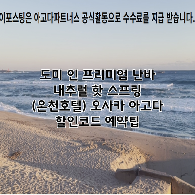 도미 인 프리미엄 난바 내추럴 핫 스프링 (온천호텔) 오사카 아고다 할인코드 예약팁