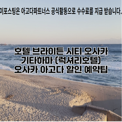 호텔 브라이튼 시티 오사카 기타하마 (럭셔리호텔) 오사카 아고다 할인 예약팁