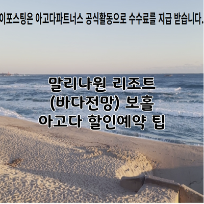 말리나원 리조트 (바다전망) 보홀 아고다 할인예약 팁