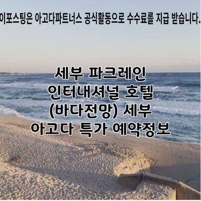 세부 파크레인 인터내셔널 호텔 (바다전망) 세부 아고다 특가 예약정보